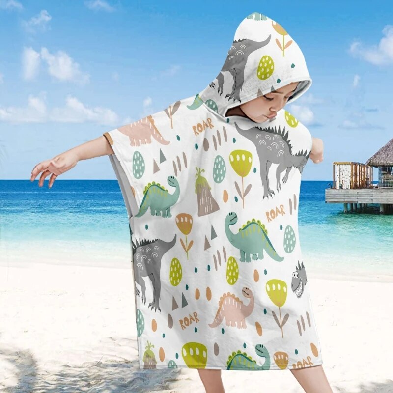 Children's beach towel with hood