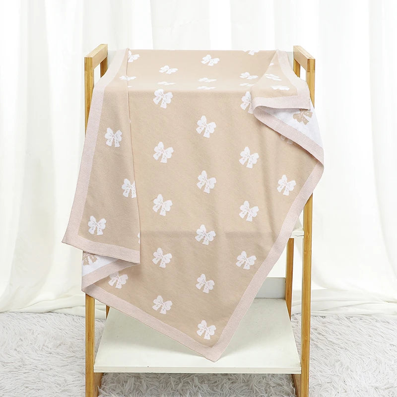Bow Blanket for Babies - 100% cotton