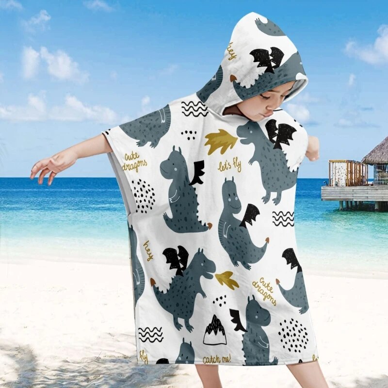 Children's beach towel with hood