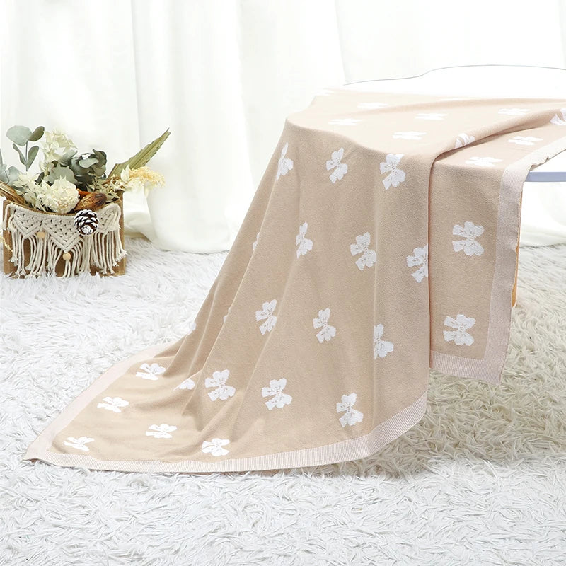 Bow Blanket for Babies - 100% cotton