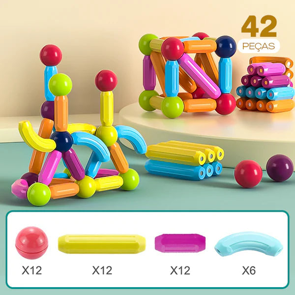 Blocos Magnéticos | Construções 3D Criativas Para Crianças