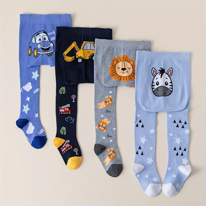 Kit com 3 Meias Calças Infantil Térmica com Estampa de Animais