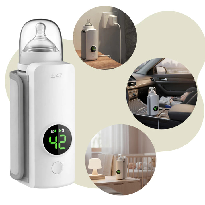 Aquecedor de Leite Portátil para Mamadeiras – USB Recarregável/6 níveis de temperatura