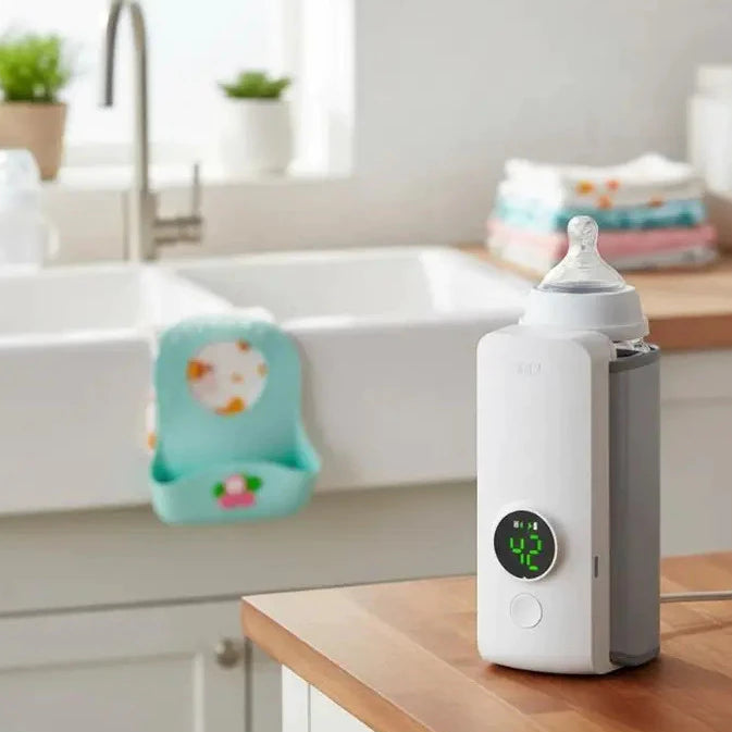 Aquecedor de Leite Portátil para Mamadeiras – USB Recarregável/6 níveis de temperatura