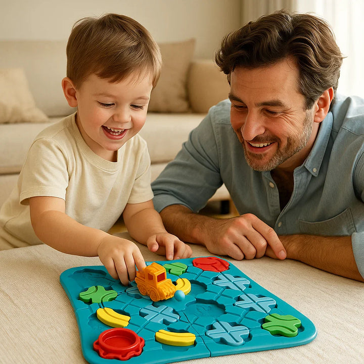 Labirinto Inteligente Infantil – Brinquedo Educativo com Carrinho e Bolinhas