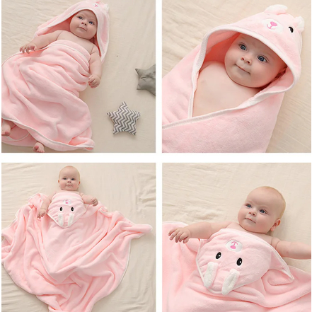 Toalha De Banho Bebê Capuz Roupão Infantil Recém Nascido Criança Bichinho Absorvente