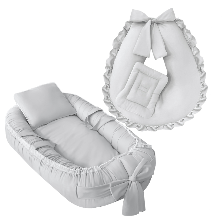 Kit Luxo Aconchego Baby™ | Ninho Redutor Ajustável + Almofada de Amamentação