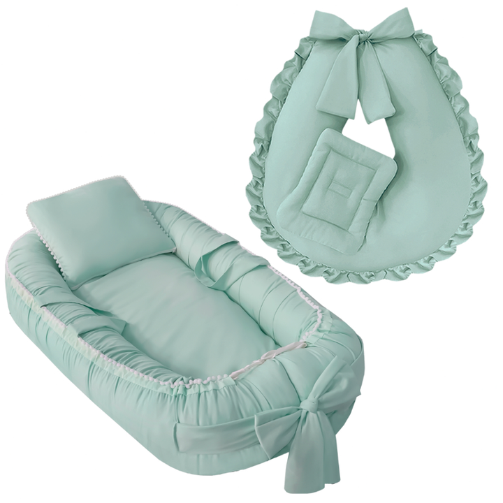 Kit Luxo Aconchego Baby™ | Ninho Redutor Ajustável + Almofada de Amamentação