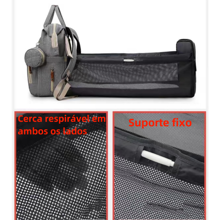 Bolsa Portátil Para Mamãe, Berço Carrinho De Bebê Mochila Leve Multifuncional Grande Capacidade Bolsa De Cama Para Mamãe