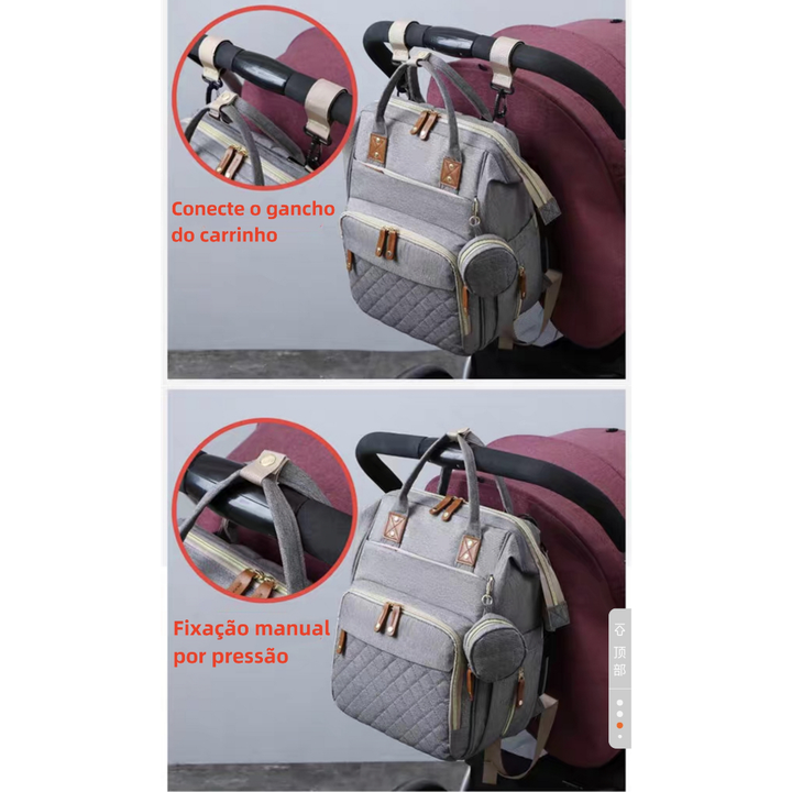 Bolsa Portátil Para Mamãe, Berço Carrinho De Bebê Mochila Leve Multifuncional Grande Capacidade Bolsa De Cama Para Mamãe
