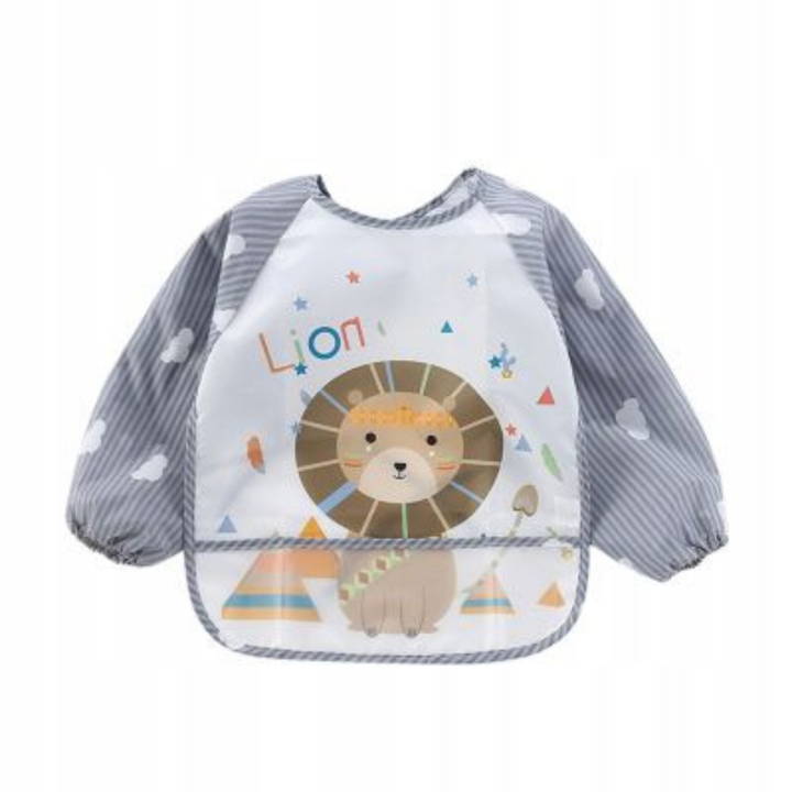 Babador Impermeável de Manga Longa com Bolso Coletor | Proteção Completa para Bebês