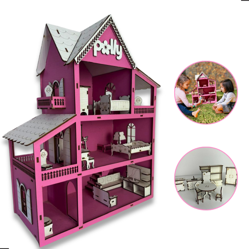 Lar das Bonequinhas| Casinha em MDF para Montar