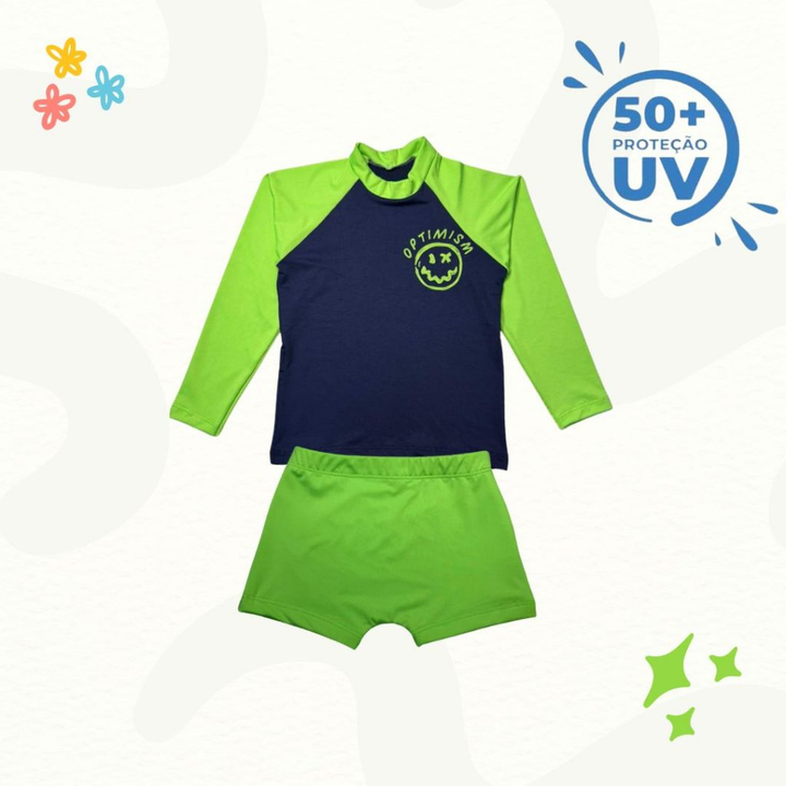 Conjunto de Praia Infantil com UV50+ Seguro e Colorido