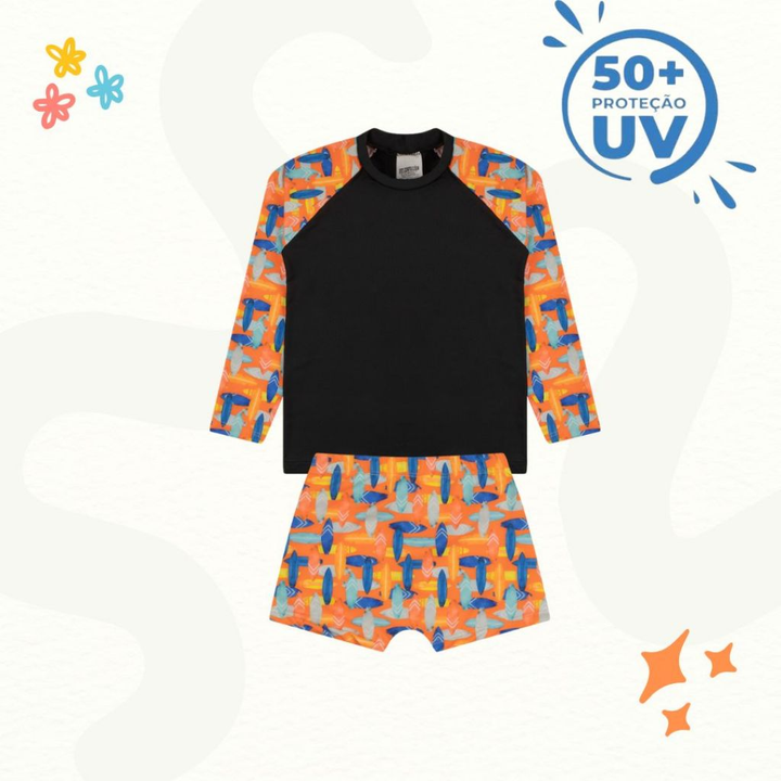 Conjunto de Praia Infantil com UV50+ Seguro e Colorido