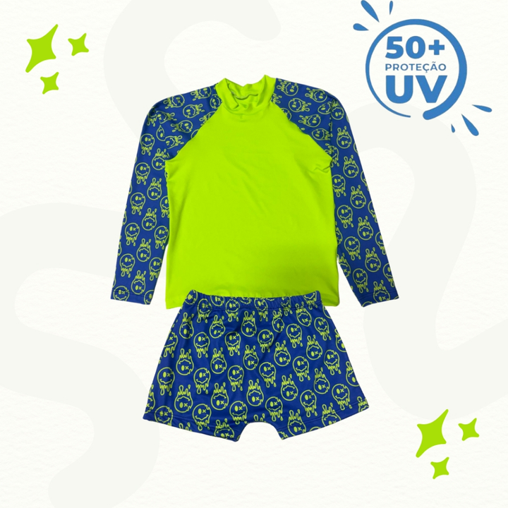Conjunto de Praia Infantil com UV50+ Seguro e Colorido