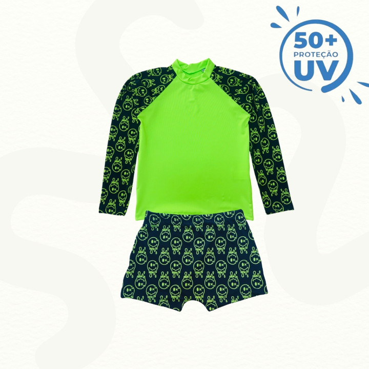 Conjunto de Praia Infantil com UV50+ Seguro e Colorido
