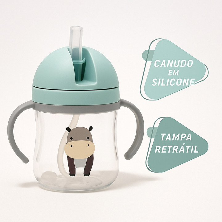 Copo de Treinamento infantil Anti Vazamento com Canudo Anti ingestão de AR - 250ml