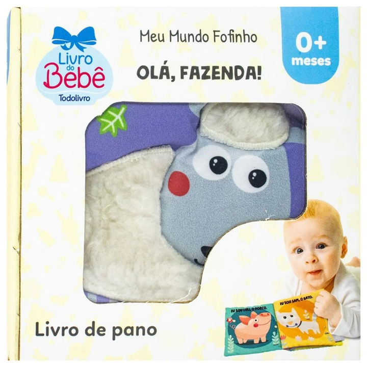 Livro Pano Infantil Bebê Meu Mundo Fofinho Sensorial e Macio