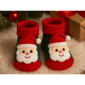 Meia Natalina para Bebê Antiderrapante 3D Papai Noel – 0 a 12 Meses