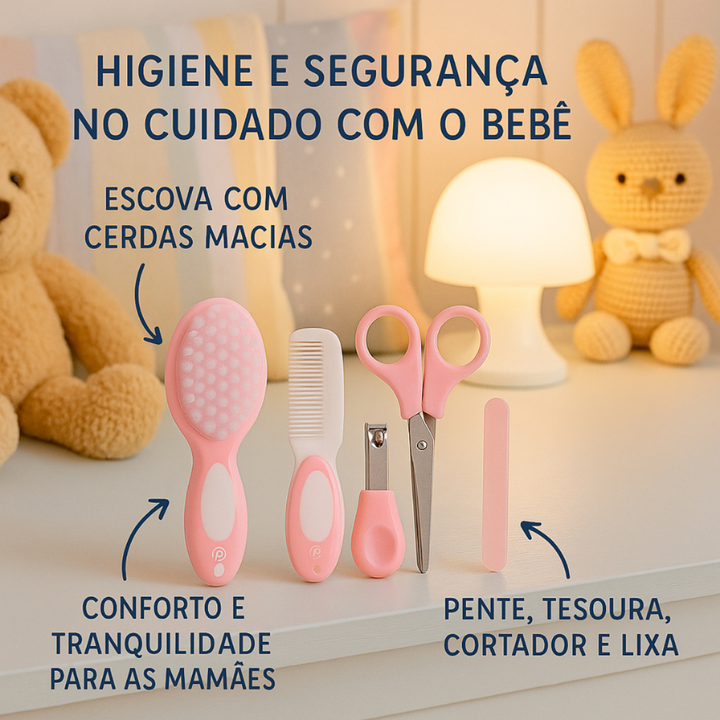kit de higiene Para Bebê 5 Peças Cuidados Bebe Unha Completo Pimpolho