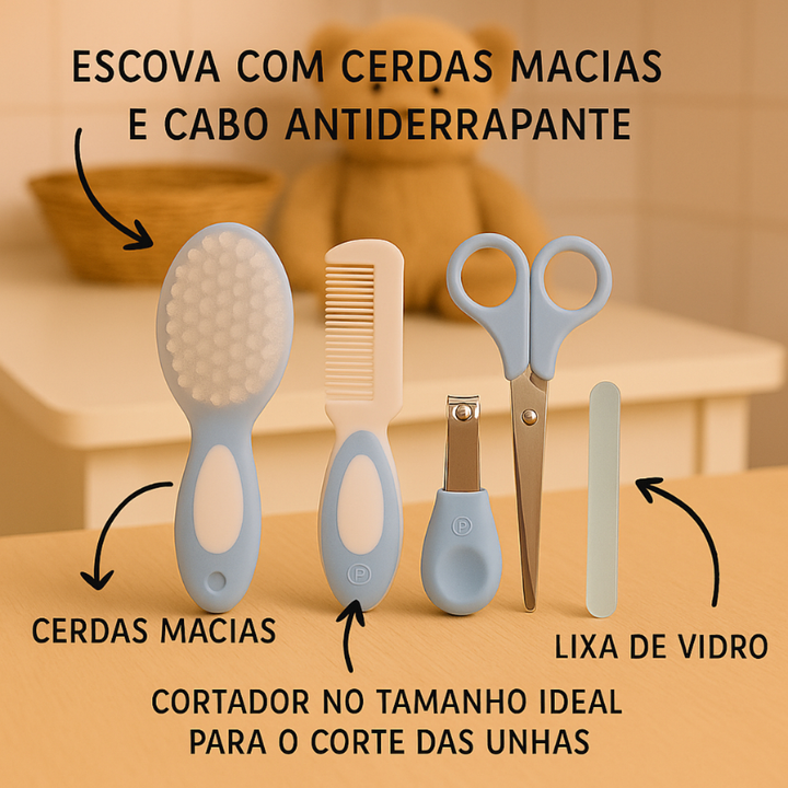 kit de higiene Para Bebê 5 Peças Cuidados Bebe Unha Completo Pimpolho