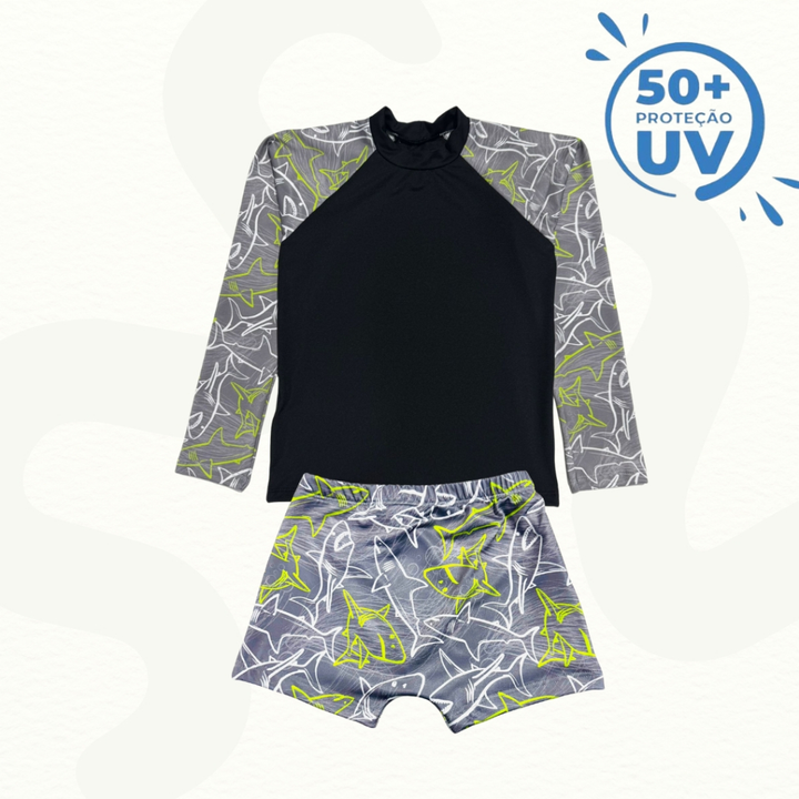 Conjunto de Praia Infantil com UV50+ Seguro e Colorido