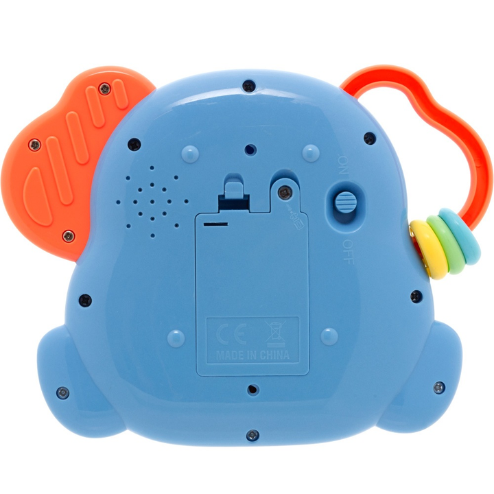 Brinquedo Musical Pianinho para bebe com Mordedor e Chocalho Buba Dino ou Elefantinho Som e Luz