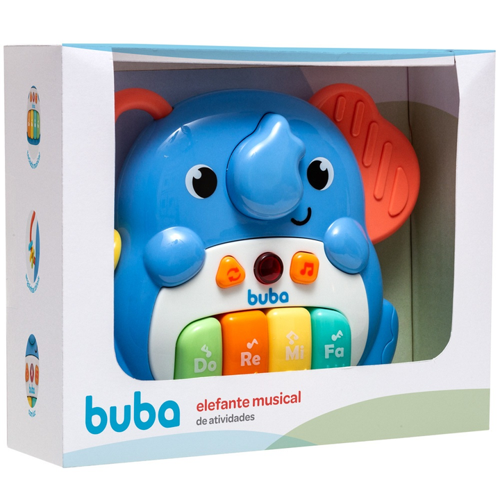 Pianinho Musical Interativo para Bebês – Luzes, Sons, Mordedor e Chocalho | Dino ou Elefantinho