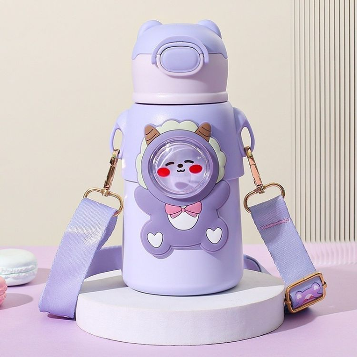 Garrafa térmica infantil com canudo e alça 520ml