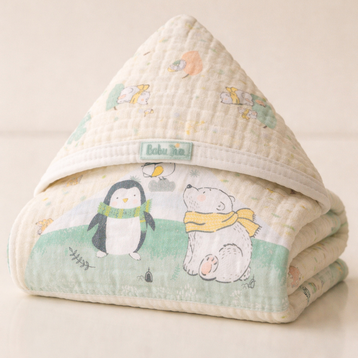 Toalha de Banho Soft Fralda com Capuz – 2 Camadas 100% Algodão