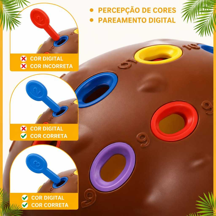 Brinquedo De Montar Encaixe Educativo Sensorial Encaixar Ouriço Porco Espinho Recurso Aprendizagem