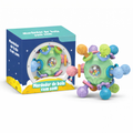 Brinquedo Mordedor 12 Pontas Infantil Massageador Dentição Chocalho Esfera com Alça Colorido BPA Fre