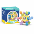 Brinquedo Mordedor 12 Pontas Infantil Massageador Dentição Chocalho Esfera com Alça Colorido BPA Fre