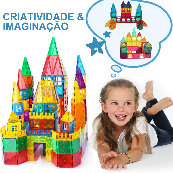BRASTOY Blocos de Montar Magnéticos Construção Brinquedo Com Imã Educativo Infantil 65 Peças
