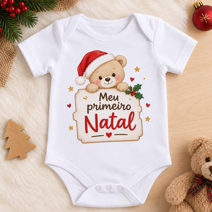 Body Infantil Personalizado de Natal – Feliz Natal | 100% Algodão