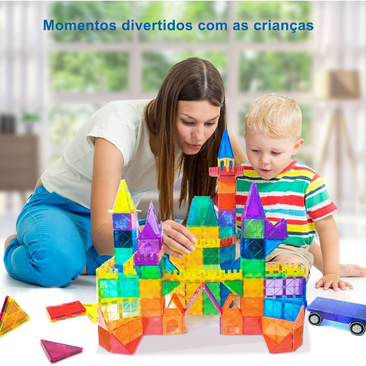 BRASTOY Blocos de Montar Magnéticos Construção Brinquedo Com Imã Educativo Infantil 65 Peças
