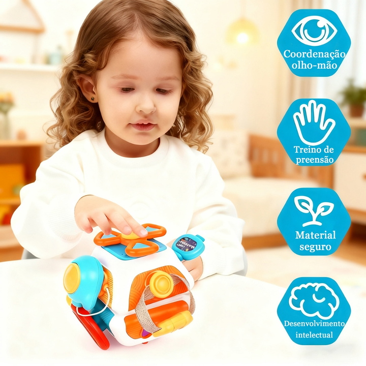 Bebê Ocupado Placa Cubo Montessori Brinquedo Sensorial Com Atividades De Aprendizagem Para O Natal