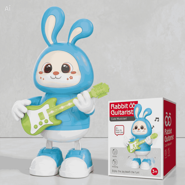 Coelhinho Musical Dançante com Guitarra – Luzes, Sons e Diversão Interativa