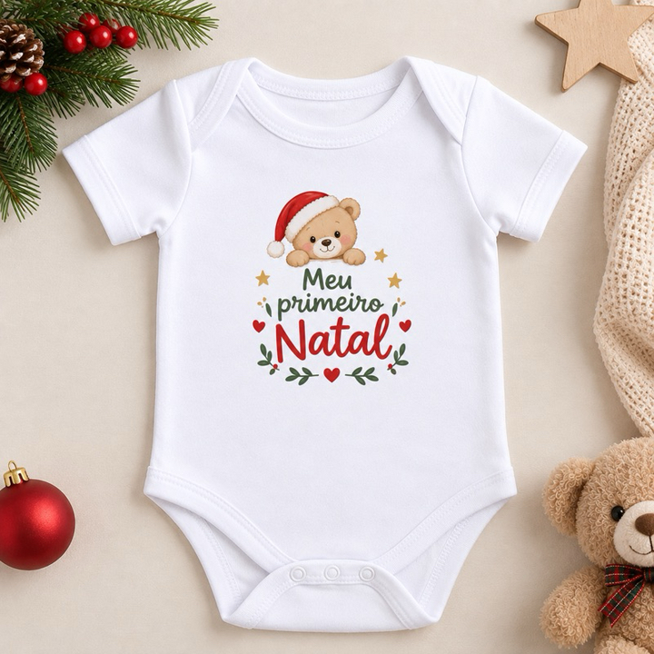 Body Infantil Personalizado de Natal – Feliz Natal | 100% Algodão