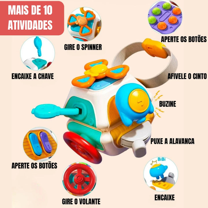 Cubo Sensorial Interativo 10 em 1 para Bebês