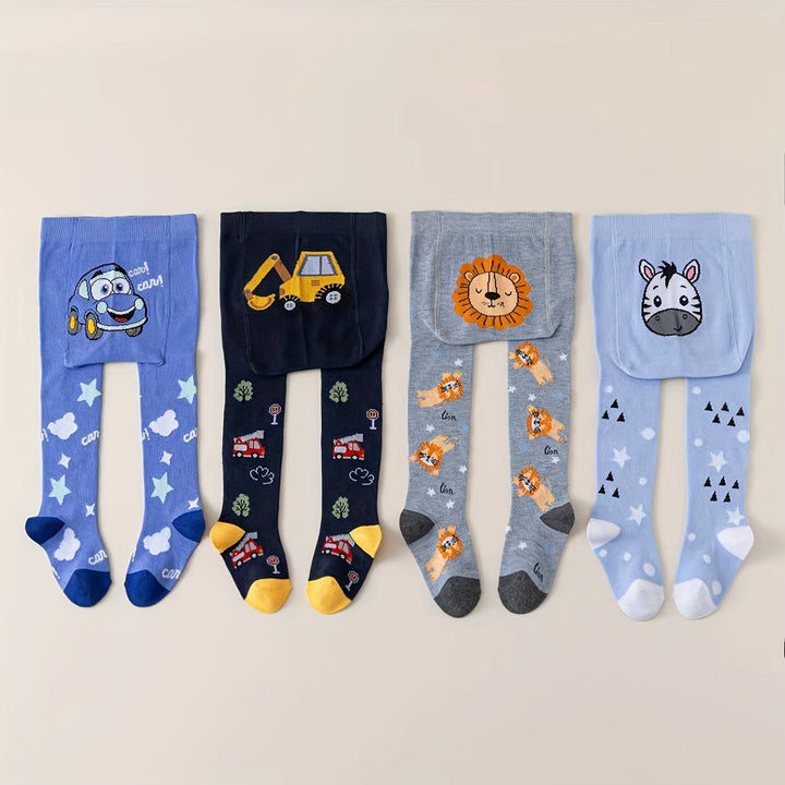 Kit com 3 Meias Calças Infantil Térmica com Estampa de Animais
