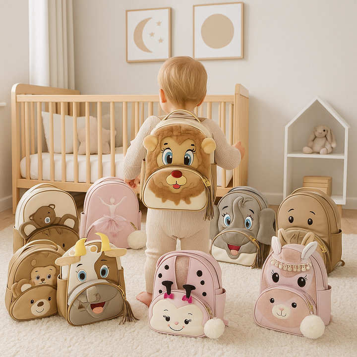 Bolsa Mochila Infantil Grande Animais Personagens Bebê Menina Menino Passeio Escola Creche