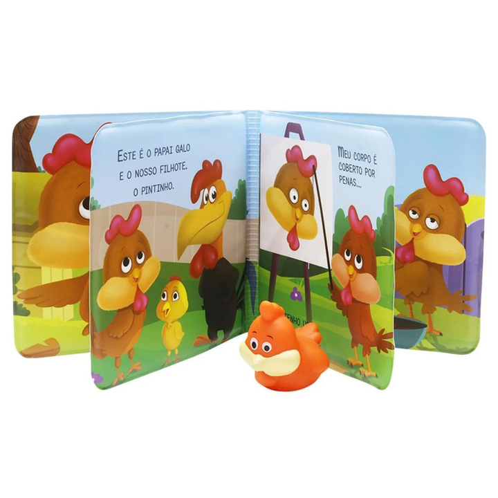 Livro de Banho Bebê Amiguinhos Luminosos Animais Com Brinquedo 6+ Meses Infantil