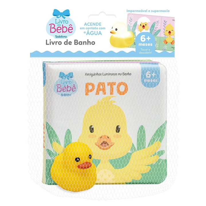 Kit Amiguinhos do Banho – Livro + Brinquedo | 6+ Meses