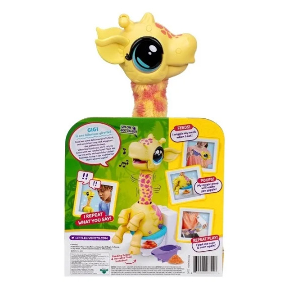 Pelúcia Little Live Pets Girafa Canta Imita Dança Faz Cocô