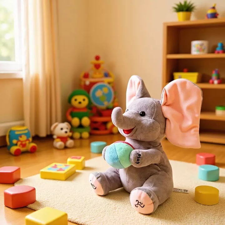 Elefante de Pelúcia Musical Interativo 