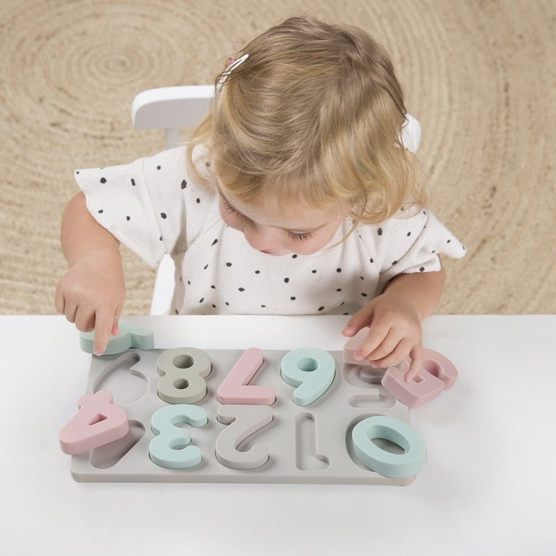 Brinquedo montessori aprendendo o numero de silicone - PontoBaby