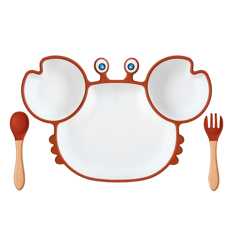 Conjunto de introdução alimentar para bebê caranguejo 3 peças - PontoBaby