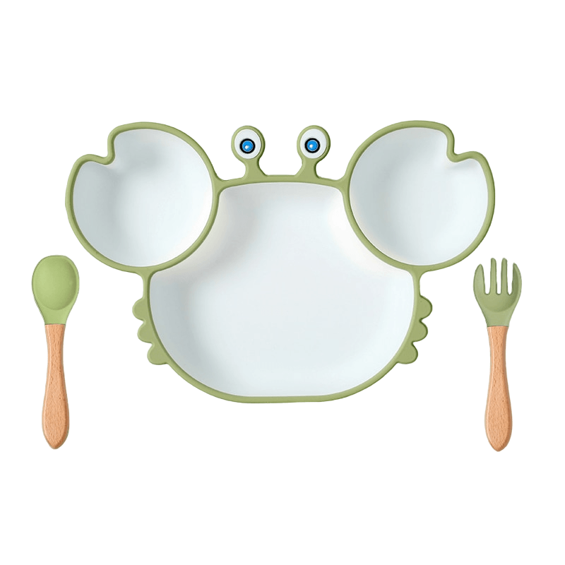 Conjunto de introdução alimentar para bebê caranguejo 3 peças - PontoBaby
