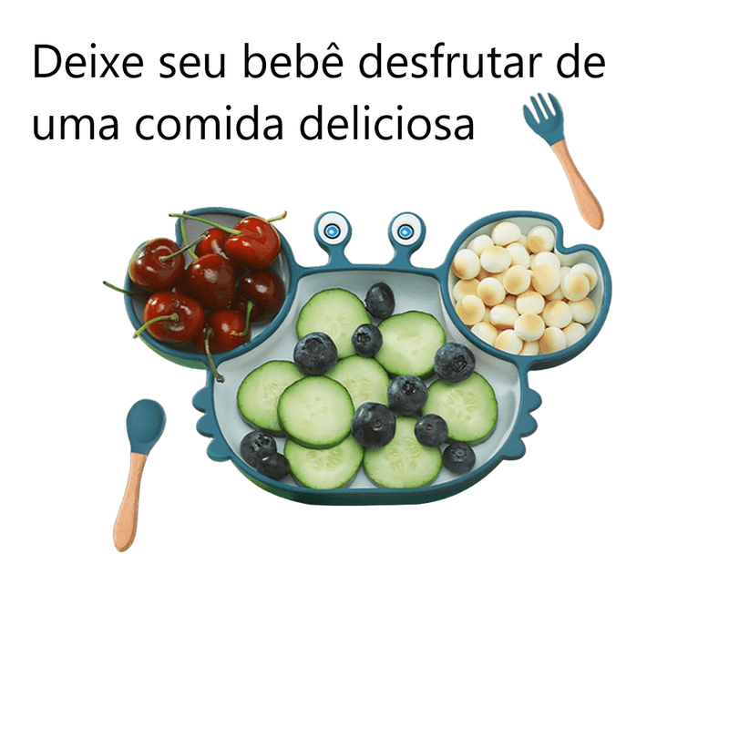 Conjunto de introdução alimentar para bebê caranguejo 3 peças - PontoBaby